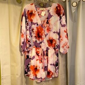 Peach Love California Pink and Purple Floral Dress